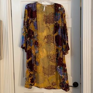 Anthropologie velvet burn out kimono